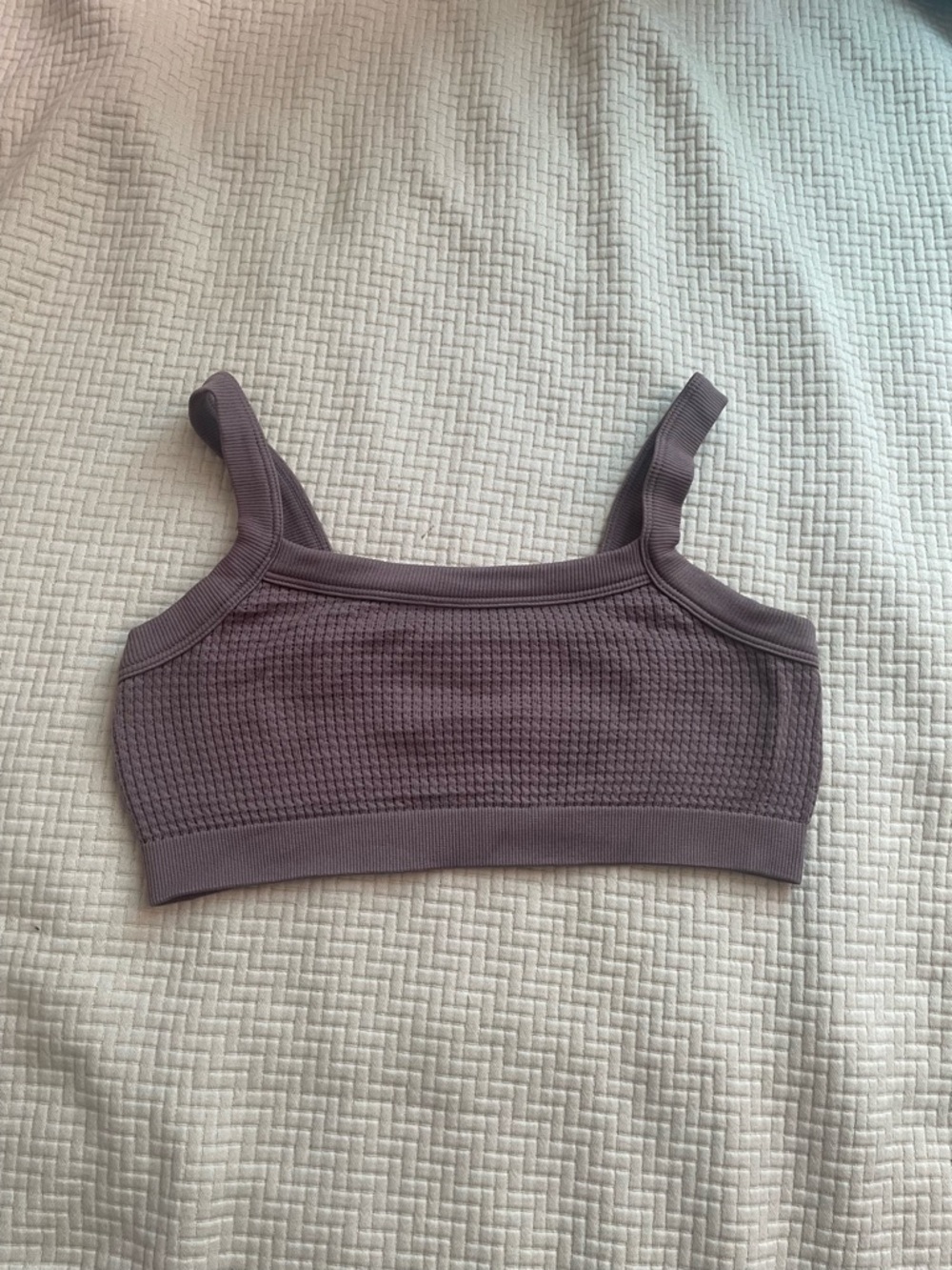 Dynamite Waffle-Knit Bralette in Brown